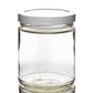 9 oz Clear Glass Jar with 70mm White Metal Lug Cap