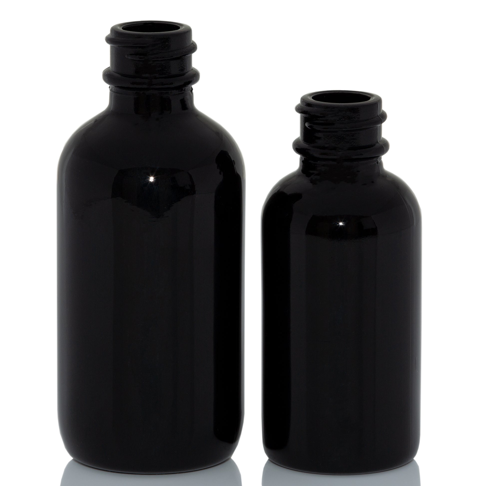 2 oz Black Glass Bottle with 20-400 Neck