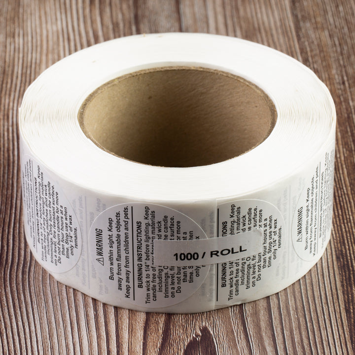 Candle Caution Labels - 2" Diameter