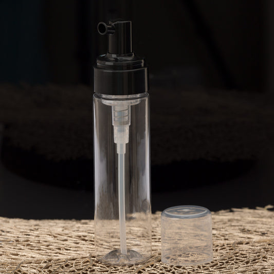210 ml Clear Cylinder Foamer Bottle with Black Pump