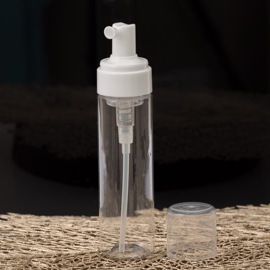 210 ml Clear Cylinder Foamer Bottle with White Pump