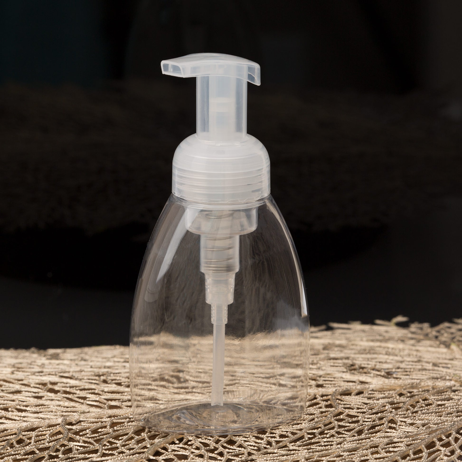 8.4 oz Clear Oval Foamer Bottle with Natural Pump