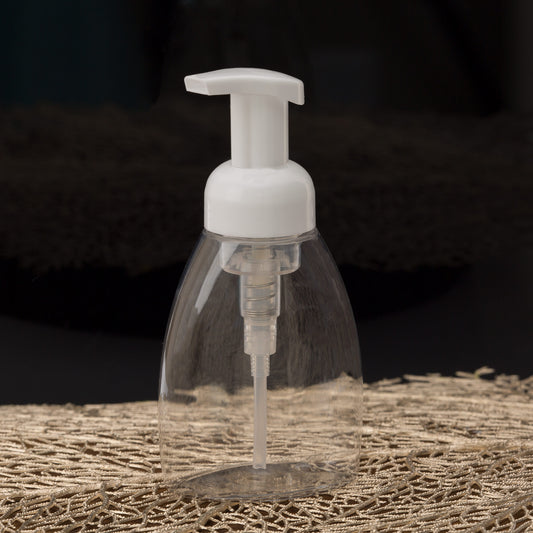 8.4 oz Clear Oval Foamer Bottle with White Pump