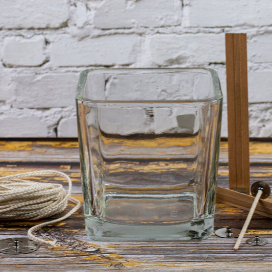 Clear Square Candle Jar