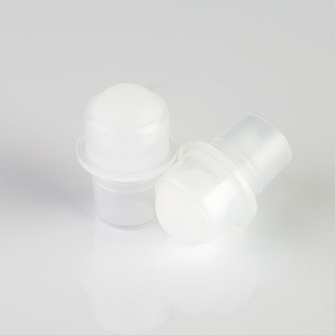10 ml Clear Glass Rollerball Bottle with White Cap & Plastic Rollerball