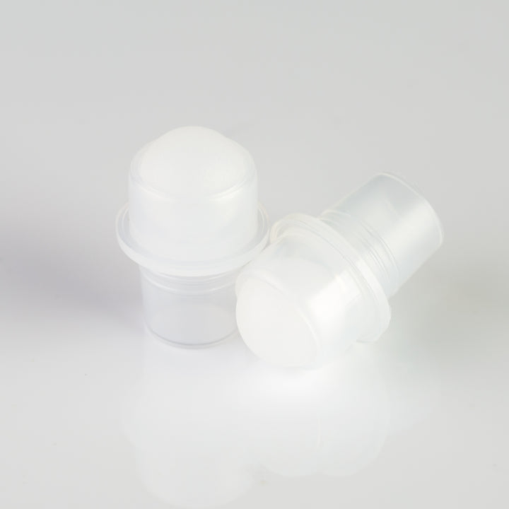 10 ml Clear Glass Rollerball Bottle with White Cap & Plastic Rollerball