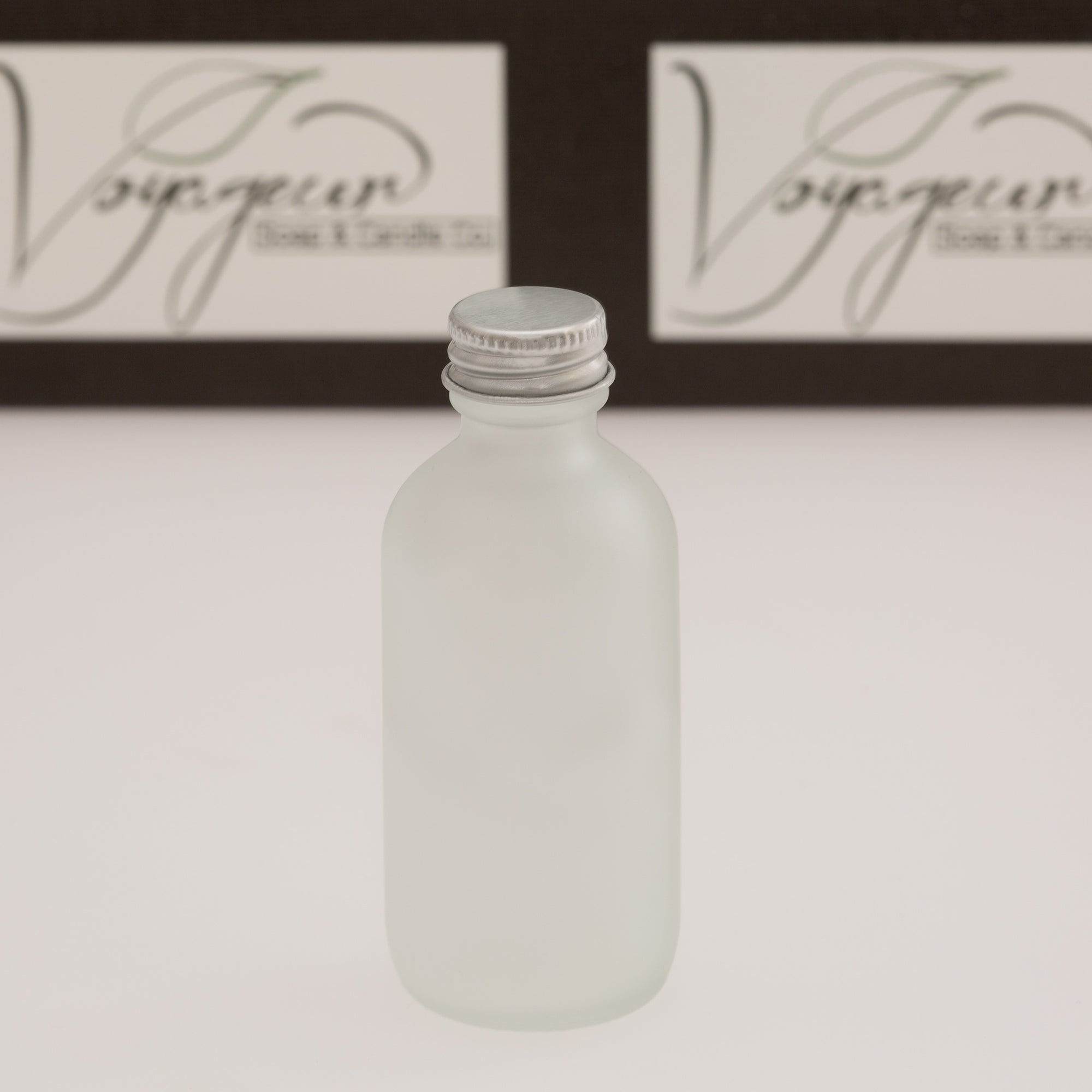 2 oz Frosted Glass Bottle with 20-400 Aluminum Cap