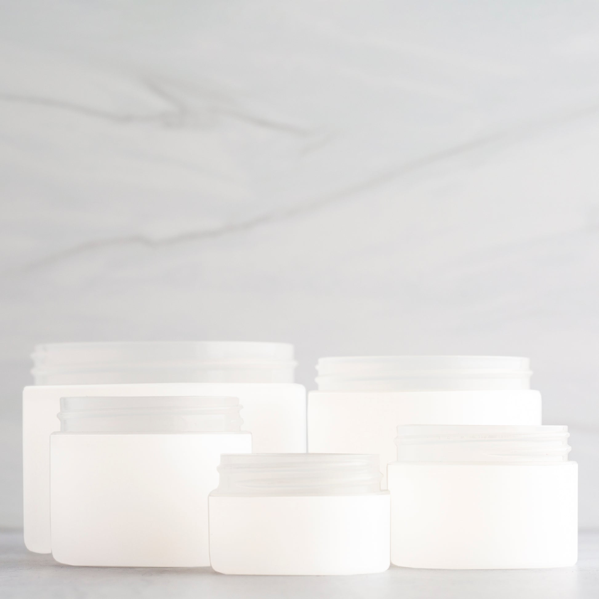 Frosted Straight Sided Plastic Jars