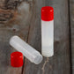 natural lip balm tube red cap