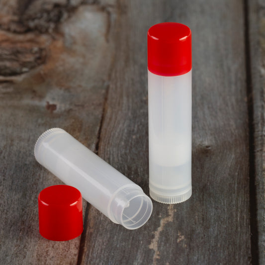 natural lip balm tube red cap