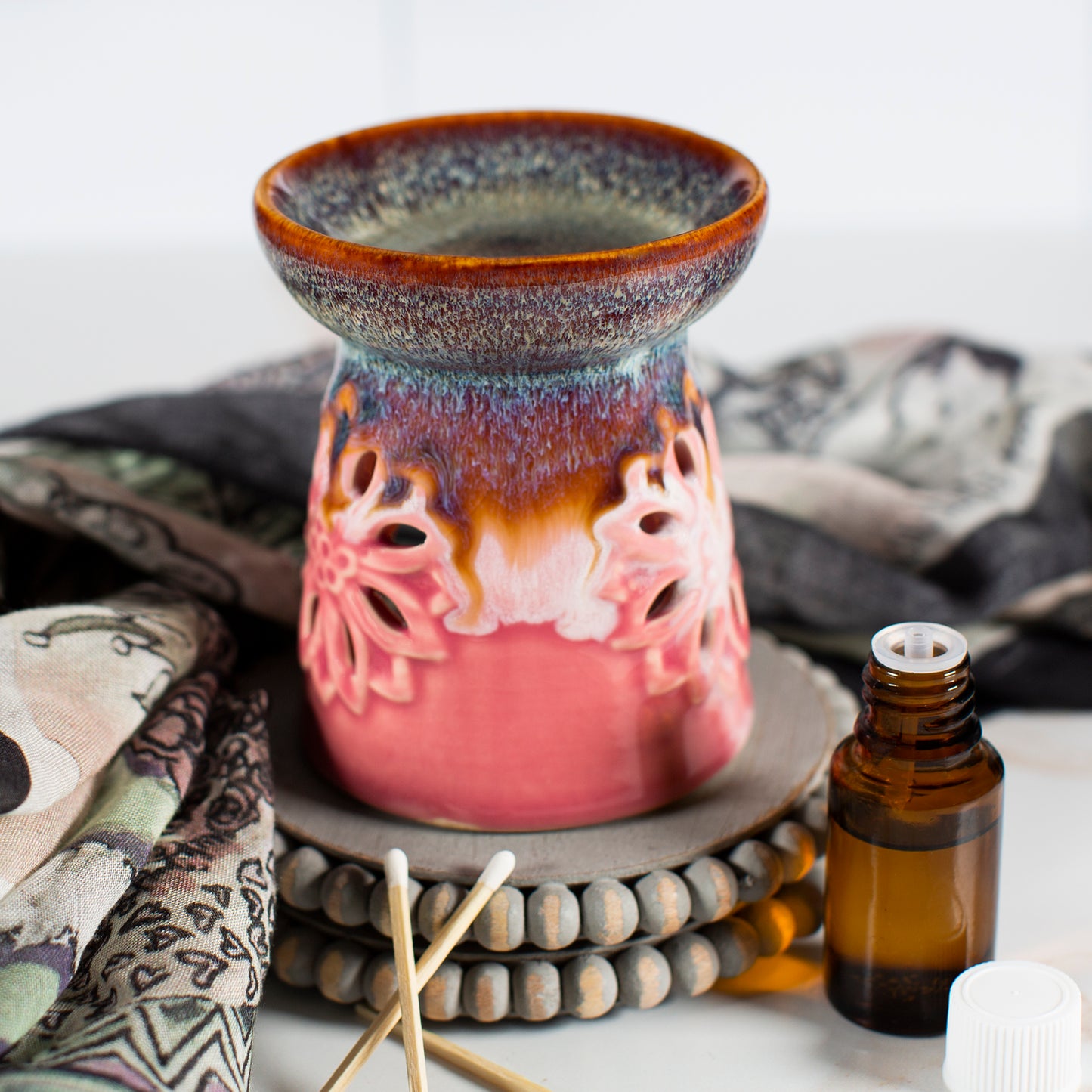 Lotus Mandala Pink/Blue Oil and Wax Melt Heater
