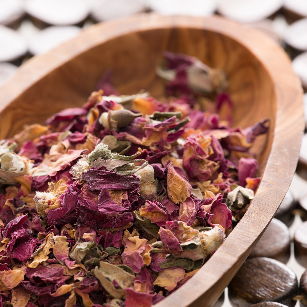 Red Rose Petals and Buds