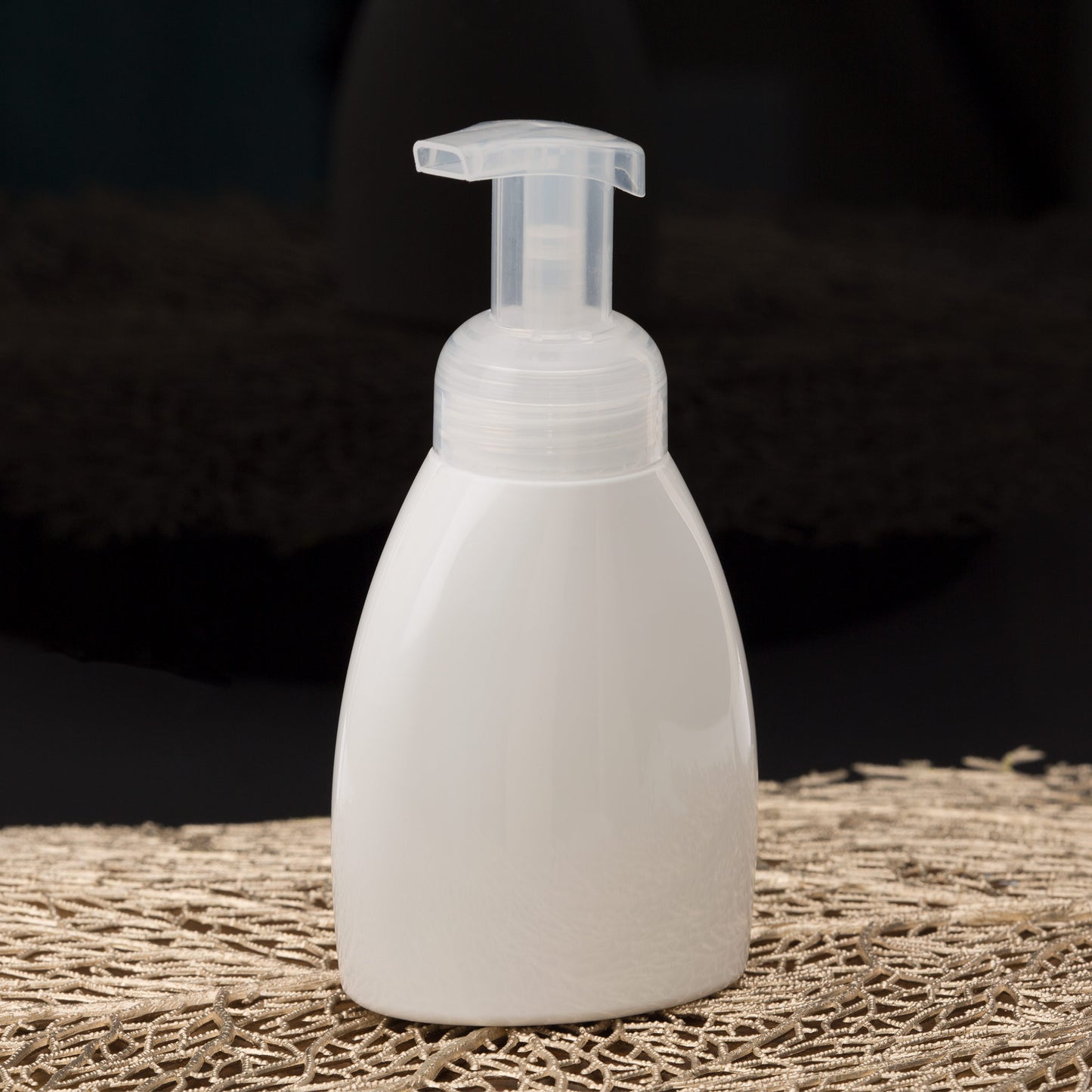 8.4 oz White Oval Foamer Bottle with Natural Pump