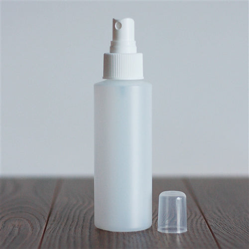 120 ml Natural HDPE Cylinder with Mister - White