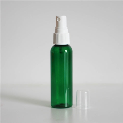 2 oz Green PET Bullet with Mister - White