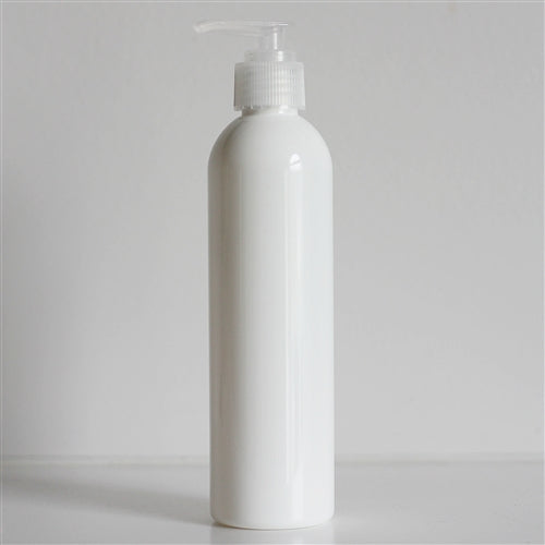 8 oz White Bullet Bottle with Pump - Natural