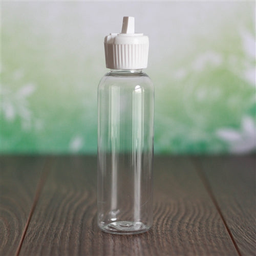 2 oz Clear PET Bullet with White Turret Cap