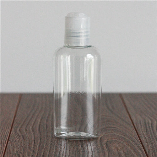2 oz Clear PET Cosmo Oval with Disc Cap - Natural