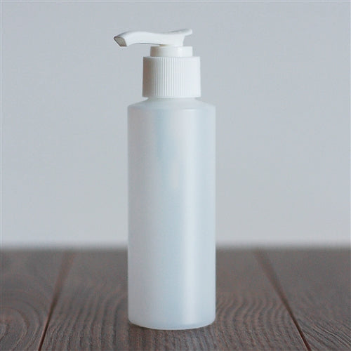 120 ml Natural HDPE Cylinder with Pump - White