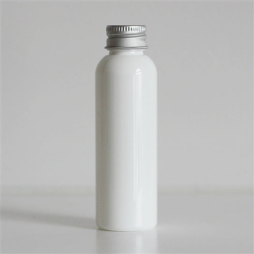 2 oz White Bullet Bottle with Aluminum Cap
